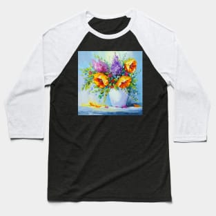 Bouquet of yellow flowers in a vase Baseball T-Shirt